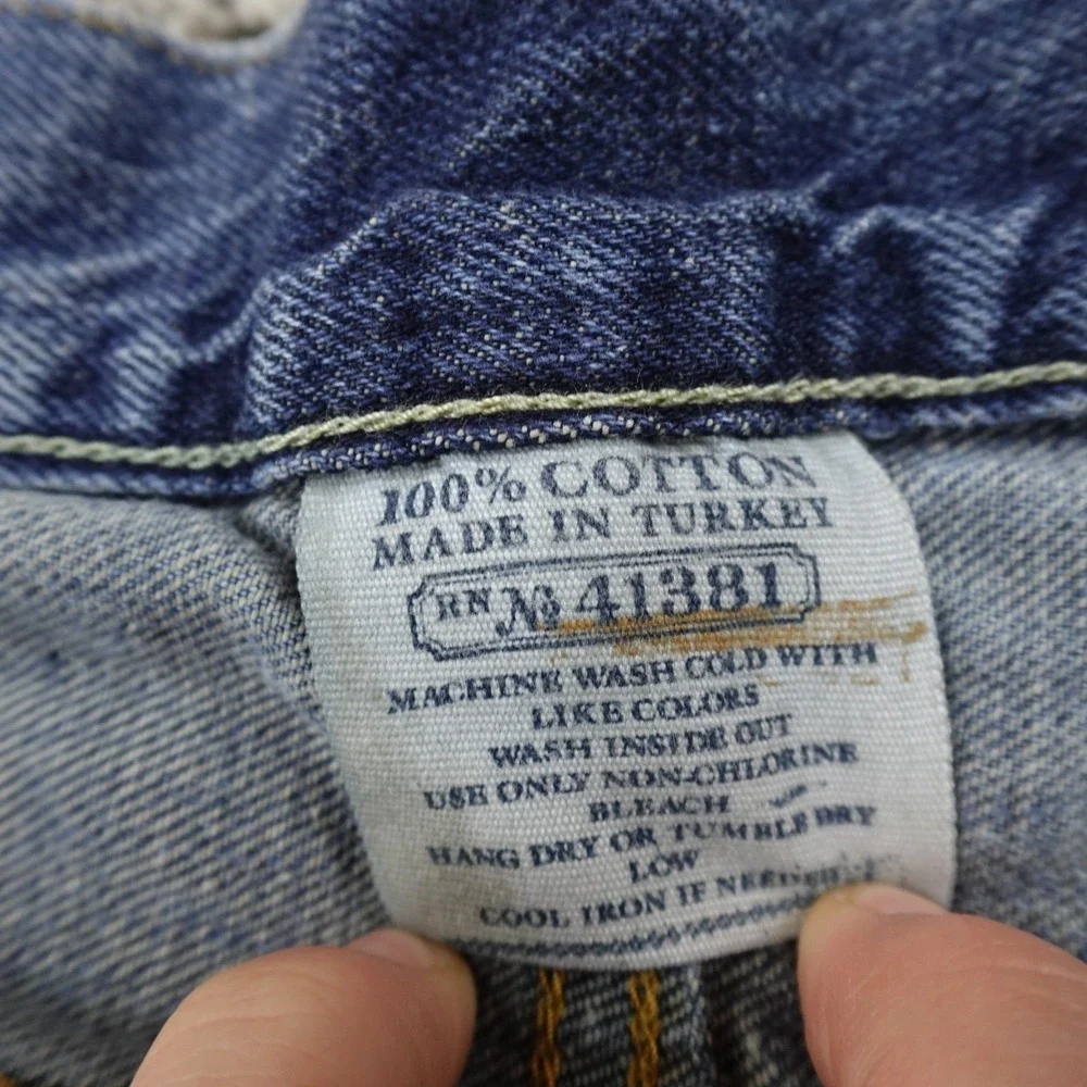 VTG Polo Ralph Lauren Jeans Mens 42X30 Blue Denim Pants Vintage 67 Baggy Y2K 00s